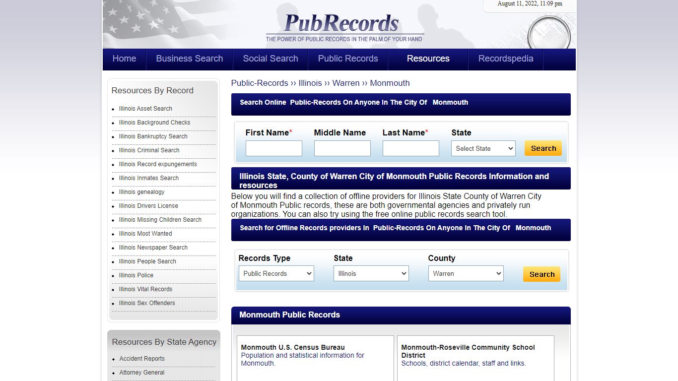 Monmouth, Warren County, Illinois Public Records